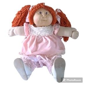 Cabbage Patch Kids Long Red Hair Girl Doll Blue Eyes Plush Vintage 1978-1982
